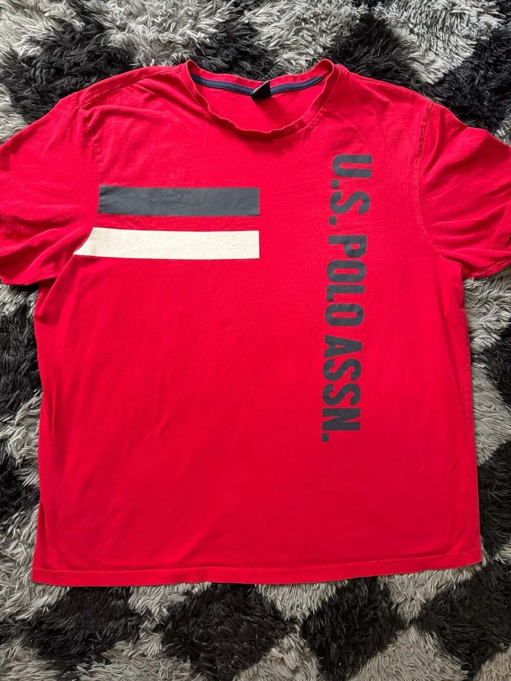 U.S. Polo Assn. Men's Red Graphic Crew Neck T-Shirt Size 3XL